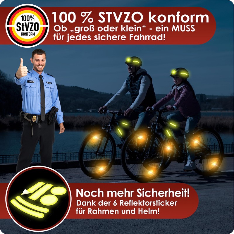 Weidebach® 4 x spoke reflectors bicycle with high radiance, cat's
