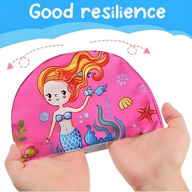 Pack of 2 Swimming Caps for Children, Polyurethane Swimming Caps, Unisex Swimming Caps, Waterproof Swimming Caps, Swimming Caps for Long and Short Hair, Swimming Cap for Boys and Girls, Children,