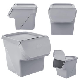 KADAX Potato Storage Box, 13 L, Potato Box, Vegetable Box for Storing Potatoes, Onion Box, Potato Box, Feeding Box (Light Grey)