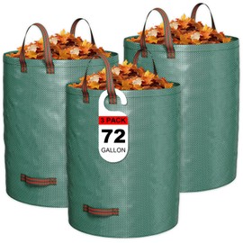 GreatBuddy 72 Gallon Reusable Yard Waste Bag,Heavy Duty,3 Pack Upright Lawn Bags with 4 Reinforced Handles for Garden Leaves and Waste Collection,Lightweight and Portable