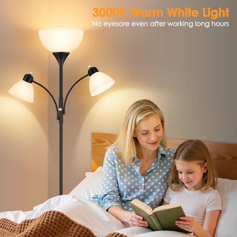 Coucrek Torchiere Floor Lamps for Living Room,72" Dimmable Lamp with