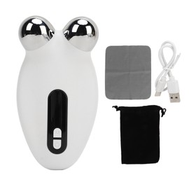 Microcurrent Facial Beauty Machine Skin Lifting Tightening Wrinkle Removal Face Massage Roller White