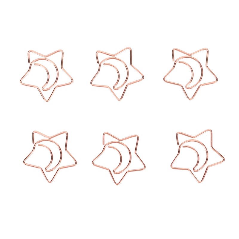 100pcs Star Moon Paper Clips Prevent Rust Skid Resistance Cute