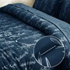 MUXHOMO Navy Blue King Comforter Set, Elegant Floral Print Bed