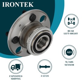 IRONTEK 513105x2 Rear Left/Right Wheel Bearing and Hub Assembly (4Lugs w/ABS) fits 90-01 for Acura Integra; 92-00 for Honda Civic; 95-97 for Honda Civic del Sol 2PCS