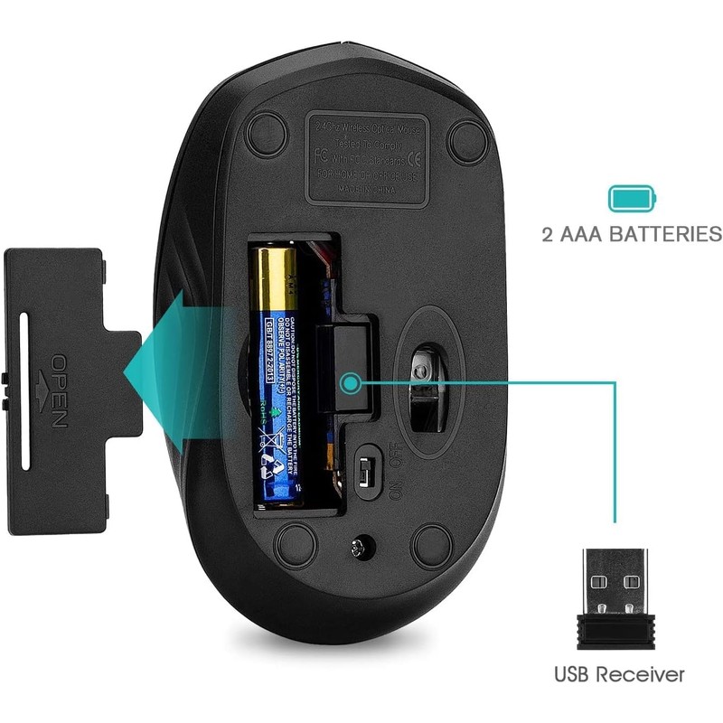 Rii Wireless Noiseless Mouse,2.4G Portable Computer Mice for PC, Laptop,
