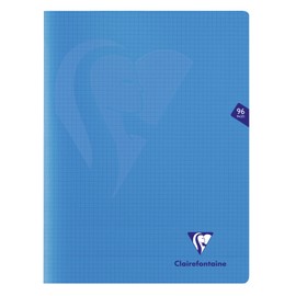 Clairefontaine Mimesys 323362C Exercise Book DIN A4+ 24 x 32 cm Robust with Polypropylene Cover 48 Sheets Squared 90 g Blue Pack of 1
