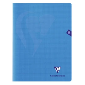 Clairefontaine Mimesys 323362C Exercise Book DIN A4+ 24 x 32 cm Robust with Polypropylene Cover 48 Sheets Squared 90 g Blue Pack of 1