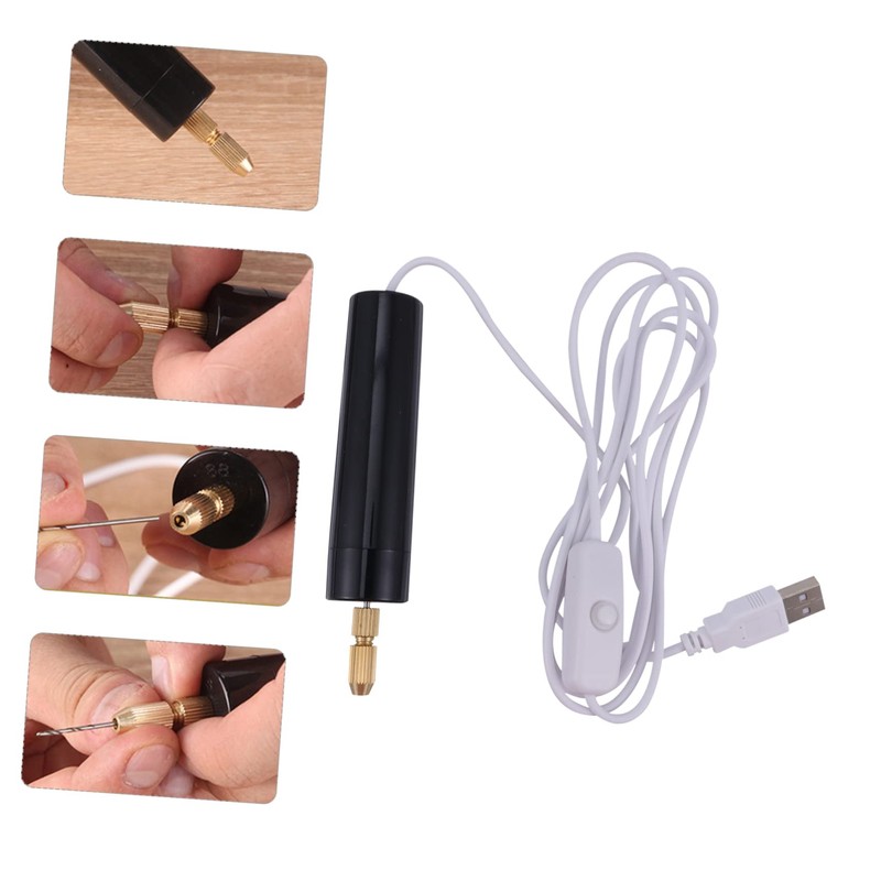 Operitacx 15Pcs USB Charging Mini Electric Drill Kit Cordless Rotary