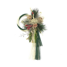 2024 mamawreath YHSK4445 Crane Vine New Year Ornament for Entrance Entrance Entrance New Year Wreath Pine Size Mizuhiki Green Gold Length 12.2 inches (31 cm) Width 7cm Thickness 7 cm (Green Gold)