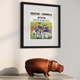 CountryArtHouse 11x12 Folded Newspaper Solid Wood Frame with Matted to 16x17 | Perfect Shadow Box to Display Folded Newspaper with 11x12 Inches