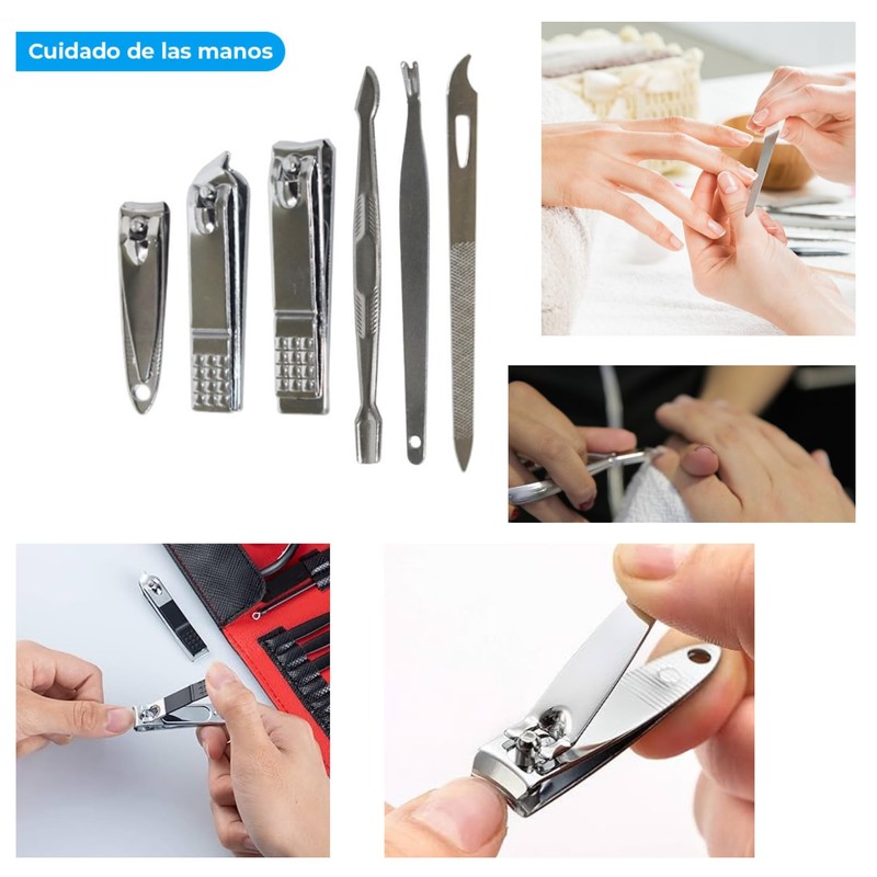 Set Manicure Pedicure Acero Inoxidable 19 Piezas Para Uñas de