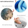 Chrainy 4Pcs 3D Floral Shower Curtain Sets Elegant White Blossom