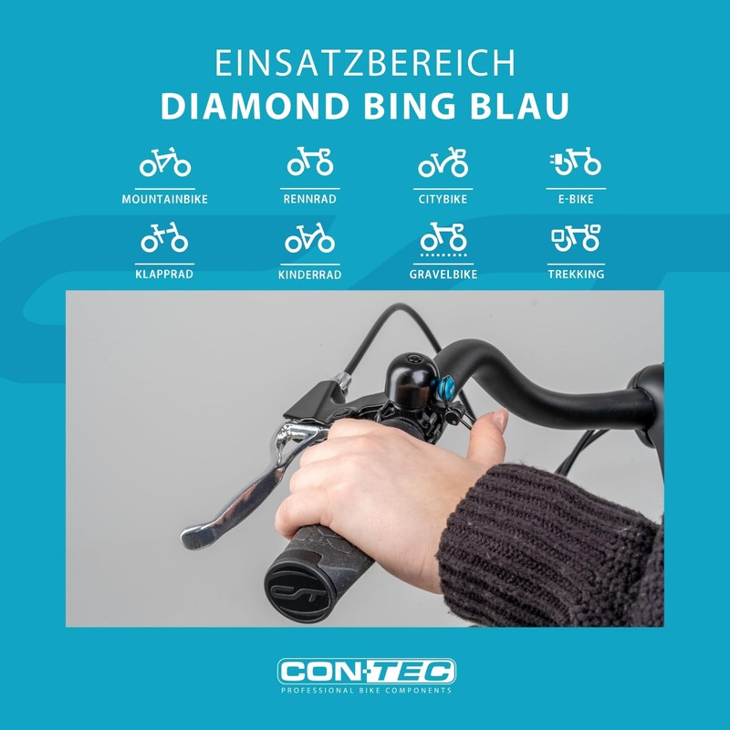 CONTEC Bike Bell Diamond Bing Bike Bell Rubber Ring 26mm