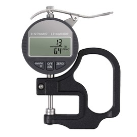 Portable Digital Thickness Gauge 0.0005-0.5 Inch / 0.01-12.7 mm Measuring Range Electronic Micrometer Fraction/Inch/Metric Electronic Percentage Thickness Gauge with Precise LCD Display