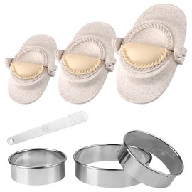 Duoleimi Ravioli Maker & Dumpling Maker Set with Dough Cutter [3 Sizes], Empanadas, Gyoza, Mouth Pockets, Dumpling Maker, Ravioli Shaper, Wheat Straw Material Mould - Small 7 cm, Medium 8 cm, Large 11