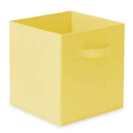 Casafield Set of 6 Collapsible Fabric Cube Storage Bins, Yellow - 11" Foldable Cloth Baskets for Shelves, Cubby Organizers & More