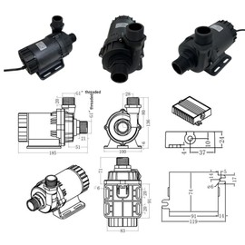 SHYSKY 24V DC 150W Heavy Duty Water Pump DC80E-24100S-1 150W Lift 10m (32ft) 2113GPH, Brushless Design, Submersible, Low noise, Stable Circulation Cooling System for Yacht Auto Application
