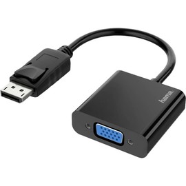 Hama DisplayPort to VGA Adapter Full HD 1080p (DisplayPort Male, VGA Female, Adapter for Connecting PC, Laptop, Computer with DisplayPort to Monitor, TV or Projector with VGA Port, Converter)