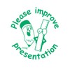 Please Improve impresentation Self-Inking Teacher Stamp - Green Ink. 22mm,