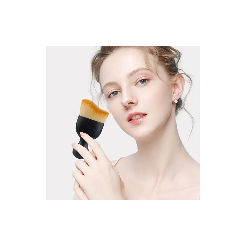 Brocha Curva Cuidado Facial Cerdas Suaves Maquillaje Base F