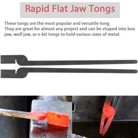 Blacksmith DIY Rapid Tongs Bundle Set with Rivets- Rapid Flat Jaw/Slot Jaw/V-Bit/Scroll/Bolt Tongs can be Heated