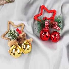 2 adornos colgantes de campana de Navidad para decoración del hogar