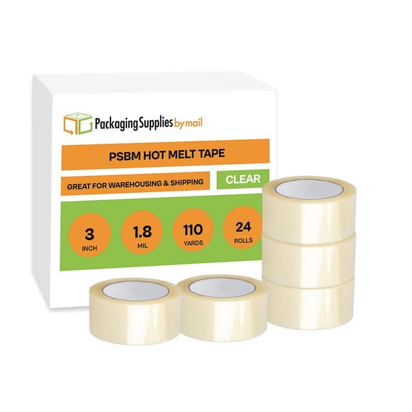 Clear Packaging Tape, Hot Melt Adhesive Tape Roll, Heavy Duty,