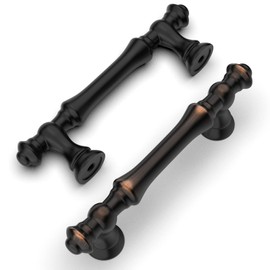Amerdeco 10 Pack Oil Rubbed Bronze Cabinet Pulls 3 Inch(76mm) Hole Center Cabinet Hardware Kitchen Cabinet Handles for Bathroom Drawer Pulls Dresser Pulls ZH0014……