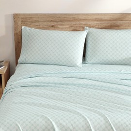 Cathay Home Sancturary Ultra-Soft Hypoallergenic Wrinkle Resistant Double-Brushed Microfiber Printed 3-Piece Bedding Sheet Set - Sage, Twin