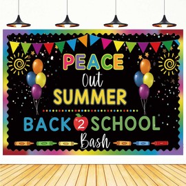 Zliisang 5.9X3.6ft Goodbye Summer Back to School Backdrop Welcome Back to School Photography Backdrop Kids Classroom Decoration Banner Back to School Photo Props