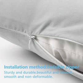 TILLYOU Toddler Pillowcase 2 Pack with Zipper，Silky Soft Microfiber 13" x 18" Kids Travel Pillow Cases,Gray