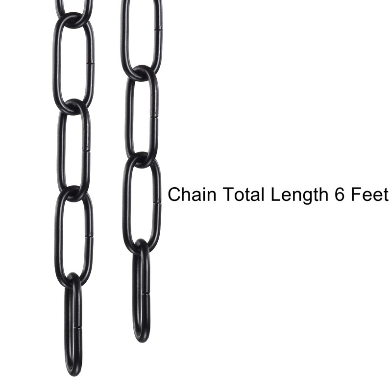 Mr.Color Black Metal Chandelier - Heavy Duty, 6 Feet Chain