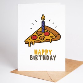 Lovely Cards - Pizza - Funny Birthday Cards for Women Men - Man Woman - Birthday Card Funny - Funny Birthday Gifts - A6 (Folding Card) 16- 18th - 20th - 30th - 40th - 50th - 60th