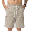 Suvifuly Mens Linen Shorts Casual Elastic Drawstring Lightweight Shorts Outdoor