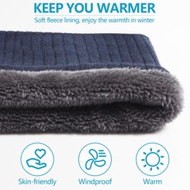 Cevikno Pack of 2 Winter Tube Scarf, Fleece Loop Neck Tube, Neck Warmer, Windproof Neck Warmer, Loop Scarf, Tube Scarf for Women and Men, for Skiing, Running, Cycling, black