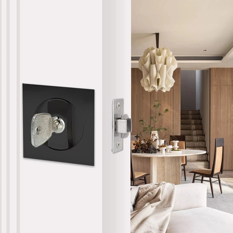 ccjh Invisible Durable Door Locks Handle with Keys for Sliding