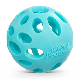 Messy Mutts Totally Pooched Huff'n Puff Ball | 2.5” TPR Puzzle Ball for Dogs | 2-in-1 Durable Interactive Toy and Tooth Cleaner | Teal