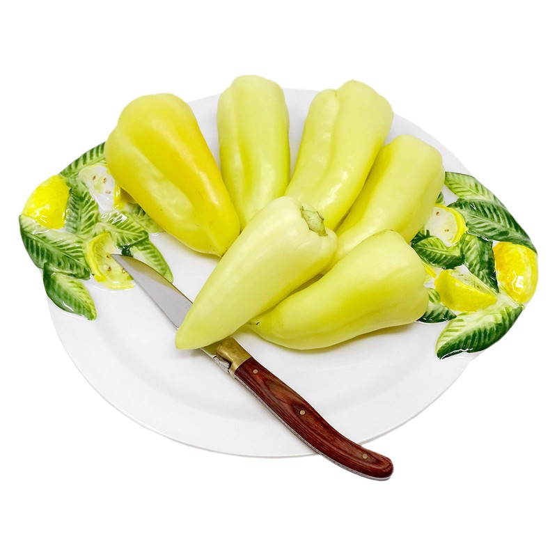 Hand Made Italian Ceramic Round Dinner Plate in Lemon Design