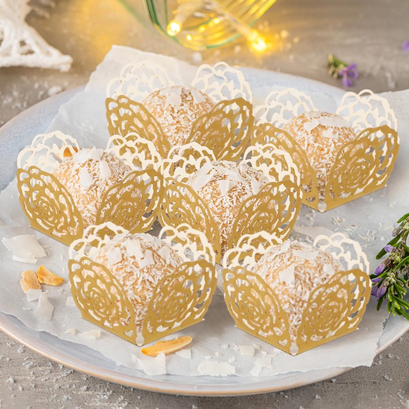 Truffle Wrappers Paper Candy Cups Gold Rose Truffle Cup Dessert
