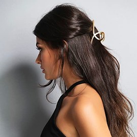 CAKURE Pinzas de metal doradas para el cabello, pinzas para el cabello con perlas grandes, antideslizantes, elegantes accesorios para el cabello para 