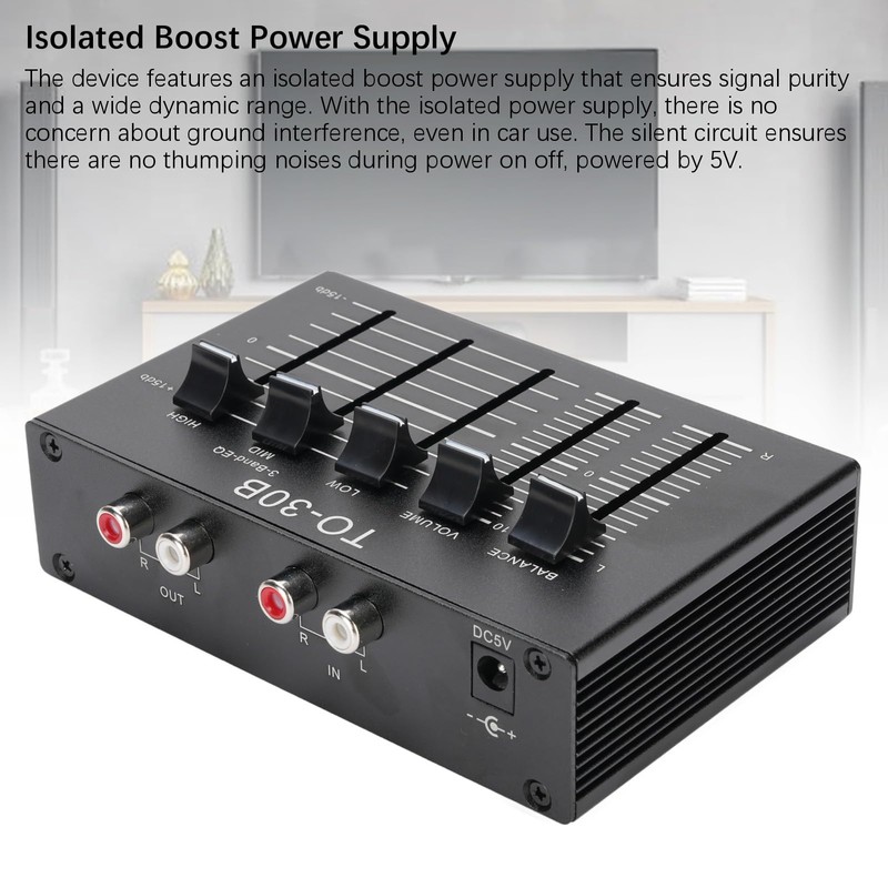 Luocute Record Player Preamplifier EQ, Phono Preamp 3 Band Equalizer