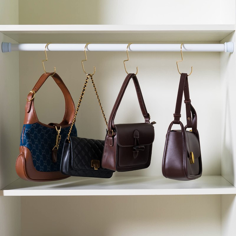 Queekay Pack of 12 Purse Hangers, Cupboard Organiser, Metal Pockets