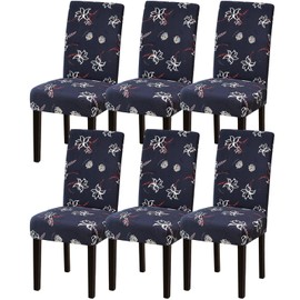 Sufdari Chair Covers, Set of 6, Stretch Dining Room Chair Covers for Dining Room Chairs, Removable, Washable Spandex Chair Cover for Kitchen Chairs, Hotel, Banquet (6 Pieces, Daisy)