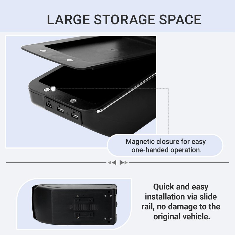 HRCHCG for Nissan Kicks Armrest 2016-2023, Car Center Console Organizer