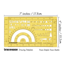 Traceease Map Drafting Cartography Survey Map Symbols Template Drawing Stencil,Designing Template Measuring Ruler