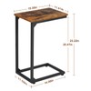AMHANCIBLE C Shaped End Table, Slide Under Couch Table for