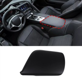 e-power-auto-Trim Matte Black Center Console Armrest Box Cover Trim Fit For Corvette C7 2014-2017