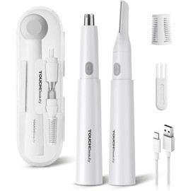 TOUCHBeauty- Recortadora de vello de nariz y orejas para mujeres: recortadora de vello facial todo en uno mejorada 2024 con potencia de 11 000 RPM