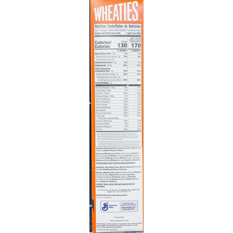 General Mills WHEATIES Breakfast of Champions Cereal UNOPENED FULL Box